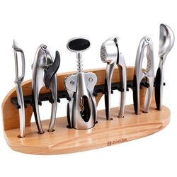 Набор кухонных принадлежностей Zokura Z1117 (Inox/Black)