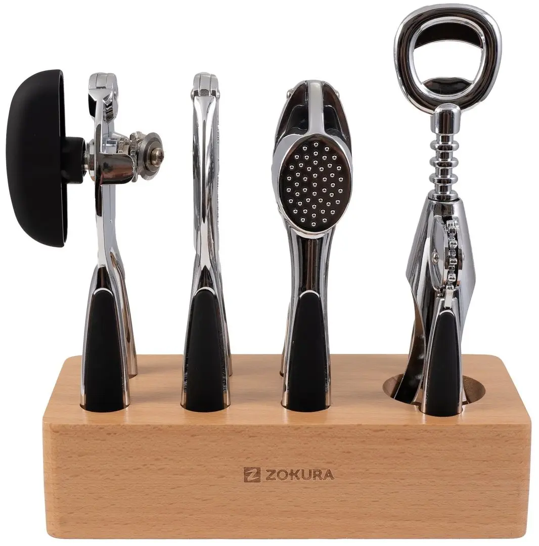 Набор кухонных принадлежностей Zokura Z1152 (Inox/Black)