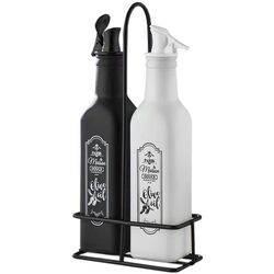 Набор емкостей для масла и уксуса Hane HN-2516 (Black/White)