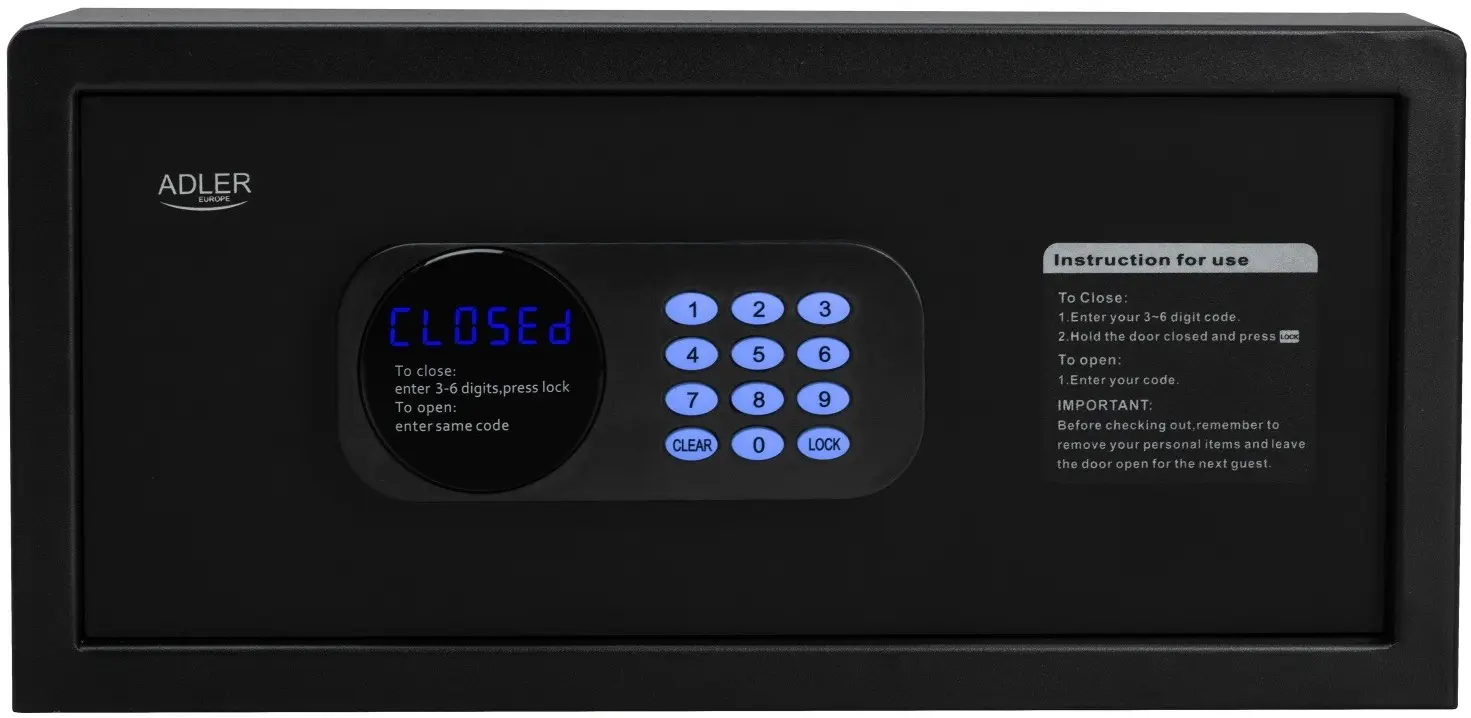 Сейф Adler AD 1045 (Black) - 2