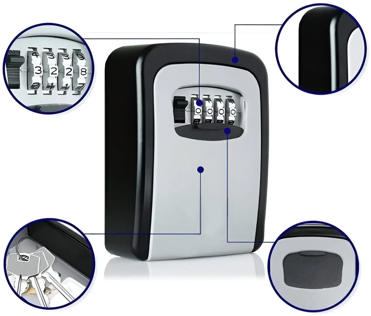 Seif pentru chei Strategic 120x88x40 (Silver/Black)