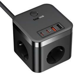 Filtru de retea Baseus PowerCombo Cube Power Strip 1.5m (Cluster Black) Thumb