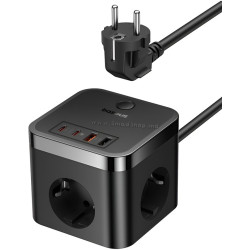 Filtru de retea Baseus PowerCombo Cube Power Strip 1.5m (Cluster Black)