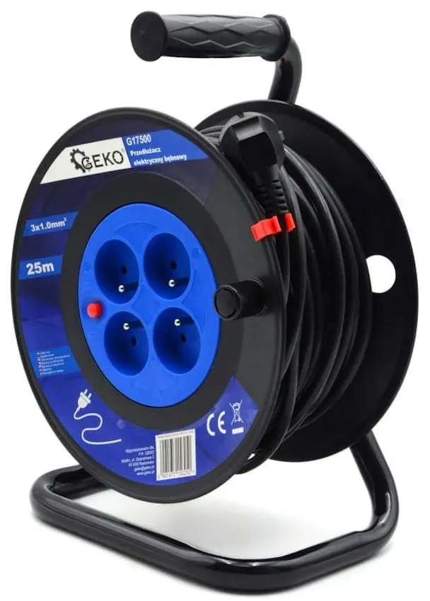 Удлинитель на катушке Geko G17500 25м (Black/Blue)