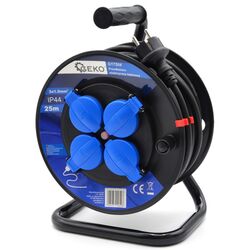 Удлинитель на катушке Geko G17504 (Black/Blue)