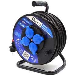 Удлинитель на катушке Geko G17505 (Black/Blue)