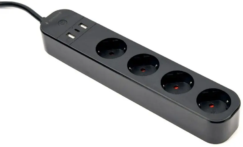 Filtru de retea Gembird TSL-PS-S4U-01 1.5m (Black) - 2