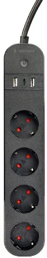 Filtru de retea Gembird TSL-PS-S4U-01 1.5m (Black)