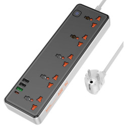 Сетевой фильтр-удлинитель Hoco AC14A Rico 1.5м (Black) Thumb