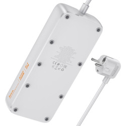 Сетевой фильтр-удлинитель Hoco AC22 Sunlight 3м (Black/White) Thumb