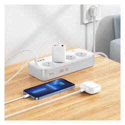 Filtru de retea-prelungitor Hoco AC22 Sunlight PD30W/1C3A 1.5m (White) Thumb
