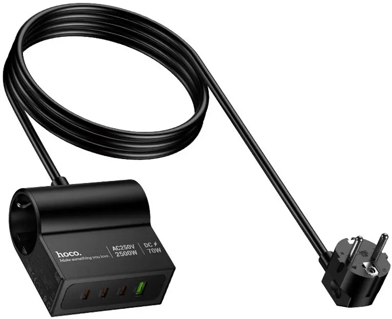 Filtru de retea-prelungitor Hoco AC34 Win 1.5m (Black) - 3