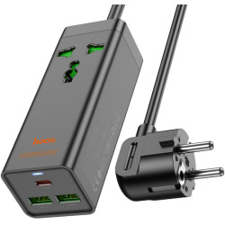 Сетевой фильтр-удлинитель Hoco AC9A Talent 1.5м (Black) Thumb