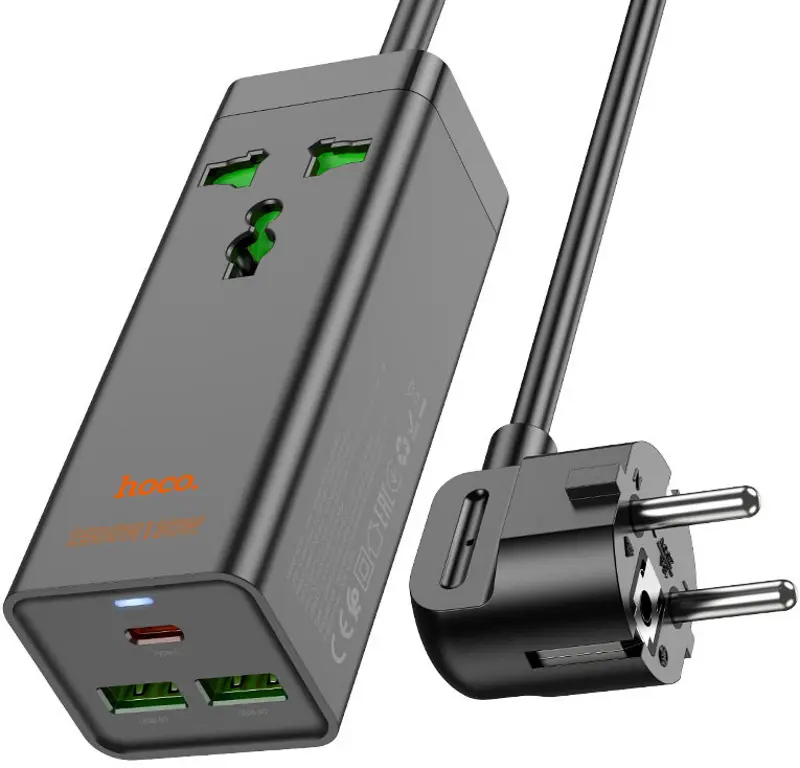 Сетевой фильтр-удлинитель Hoco AC9A Talent 1.5м (Black) - 2