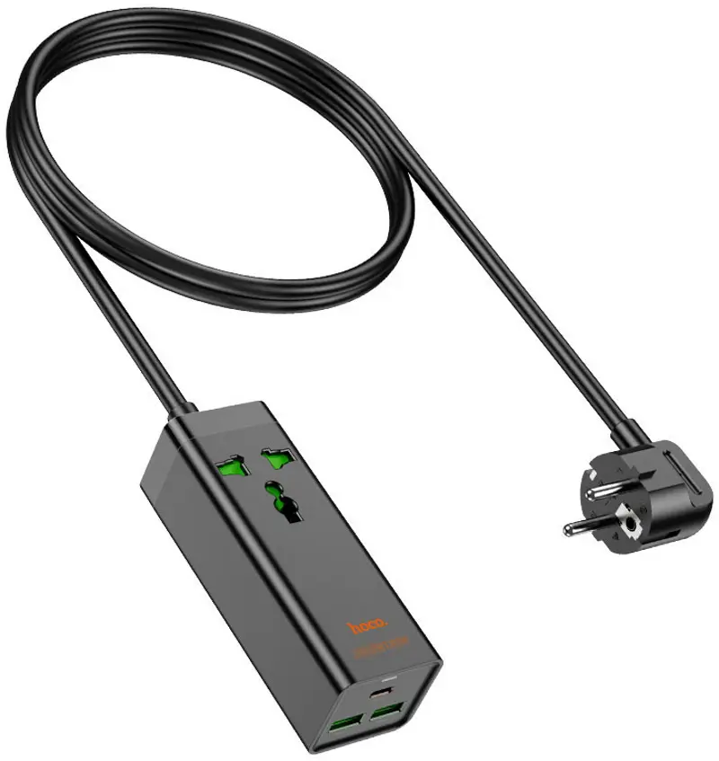 Сетевой фильтр-удлинитель Hoco AC9A Talent 1.5м (Black) - 3