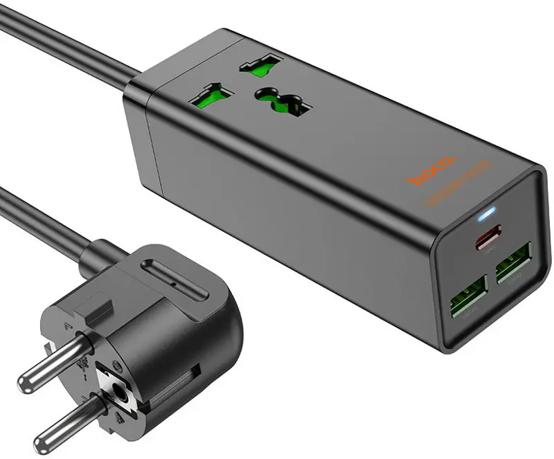 Сетевой фильтр-удлинитель Hoco AC9A Talent 1.5м (Black)