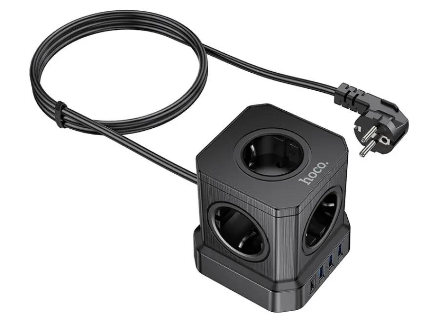Сетевой фильтр-удлинитель Hoco NS8 Sharp PD20W/1C3A (Black)