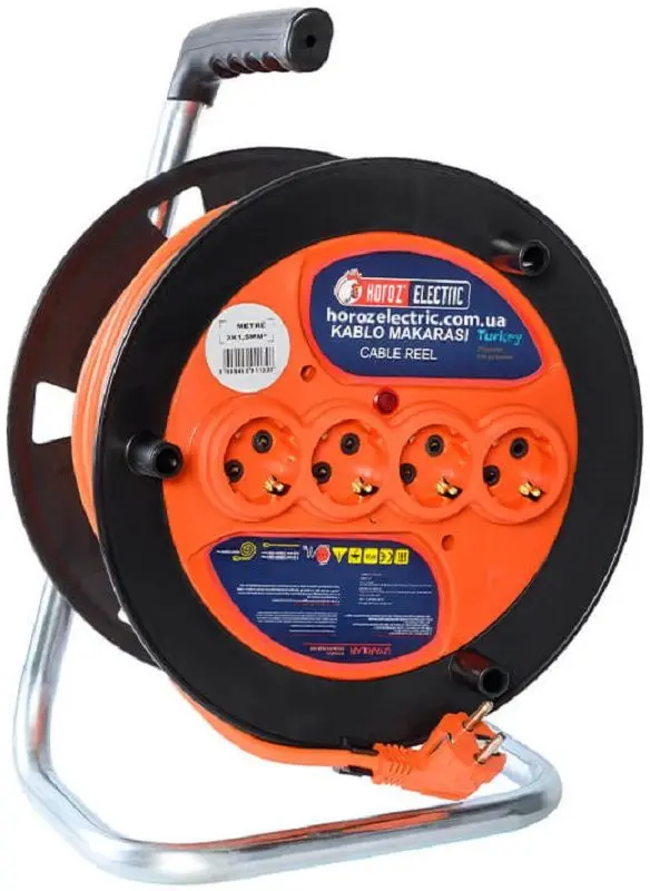 Удлинитель на катушке Horoz Electric 800-420-012 3x1.5 20м (Black/Orange)