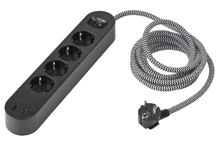 Prelungitor Ikea Koppla 3m (Negru/Alb)