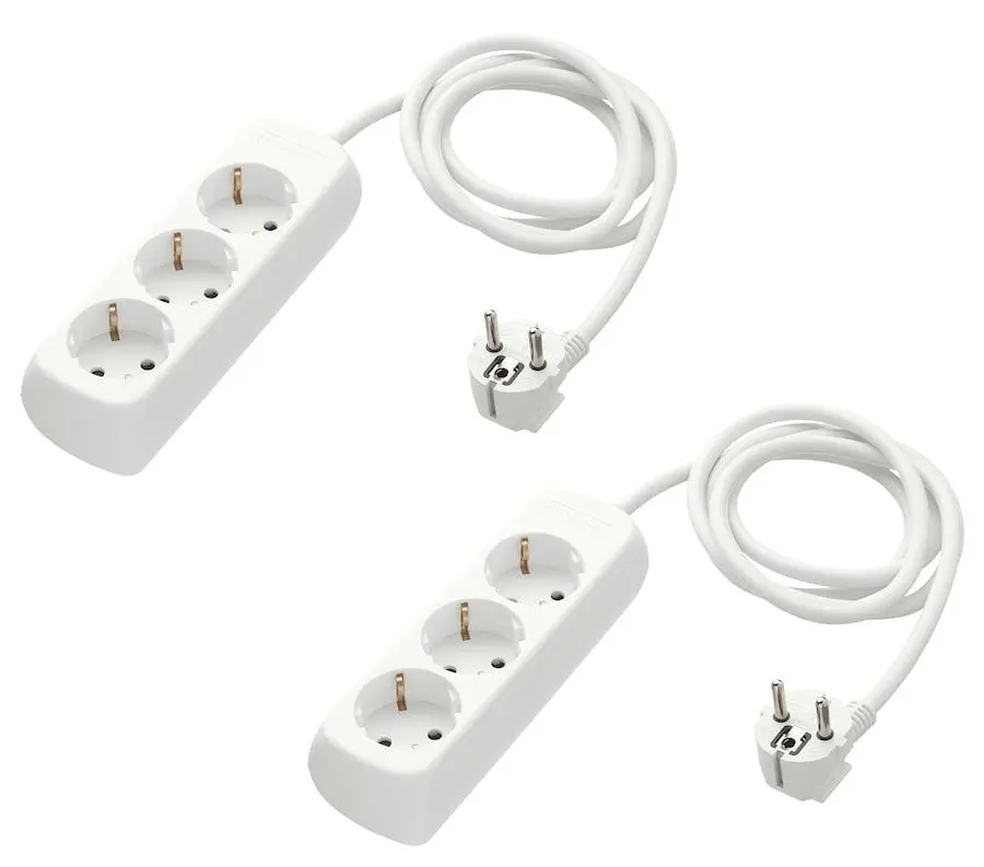 Prelungitor Ikea Koppla cu împământare 1.5m (Alb)