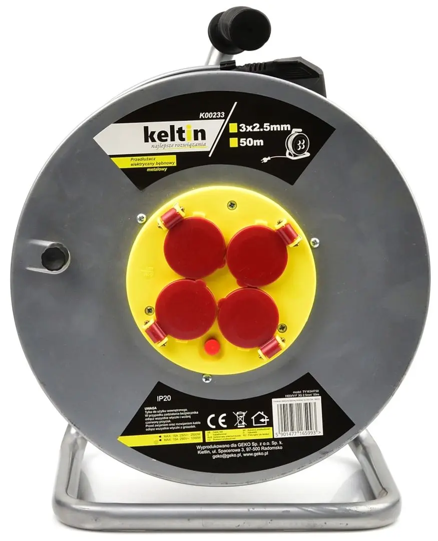 Удлинитель на катушке Keltin K00233 (Silver) - 2