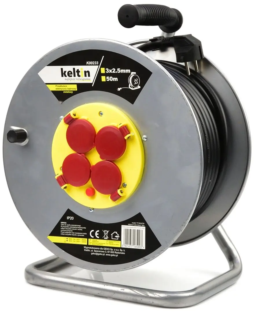 Удлинитель на катушке Keltin K00233 (Silver)