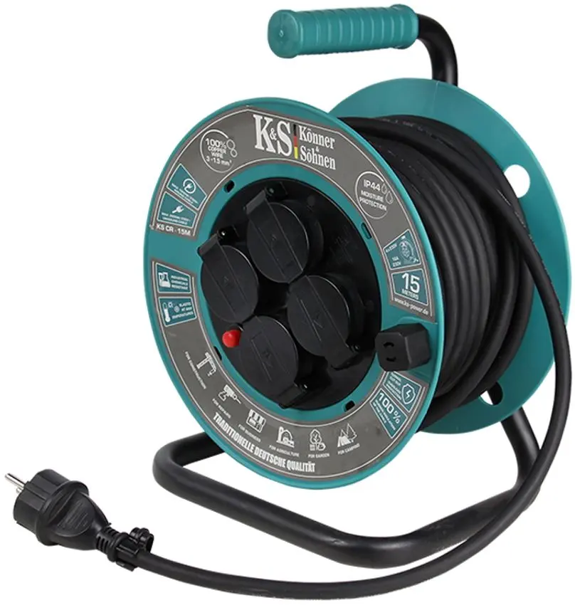Prelungitor cu tambur Konner & Sohnen KS CR-15M 15m (Turquoise)