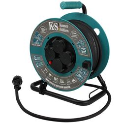 Удлинитель на катушке Konner & Sohnen KS CR-25M 25м (Black/Turquoise) Thumb