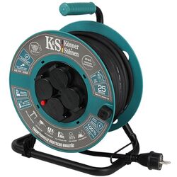Удлинитель на катушке Konner & Sohnen KS CR-25M 25м (Black/Turquoise) Thumb