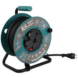 Удлинитель на катушке Konner & Sohnen KS CR-25M 25м (Black/Turquoise) Thumb