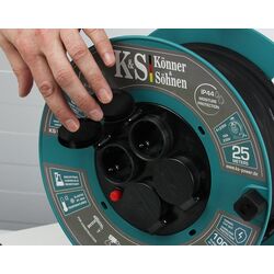 Удлинитель на катушке Konner & Sohnen KS CR-25M 25м (Black/Turquoise) Thumb