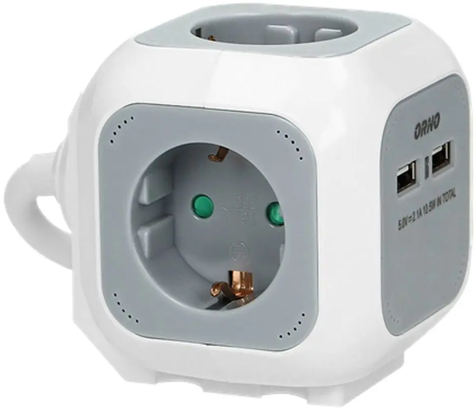 Сетевой фильтр-удлинитель Orno OR-AE-13144 (GS) 1.4m (Gray/White)