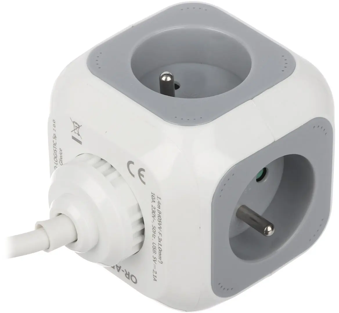 Сетевой фильтр-удлинитель Orno OR-AE-13144 (GS) 1.4m (Gray/White)