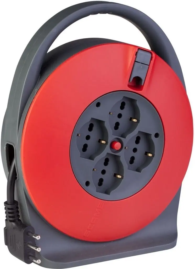 Удлинитель на катушке Scame 5m (Black/Red)