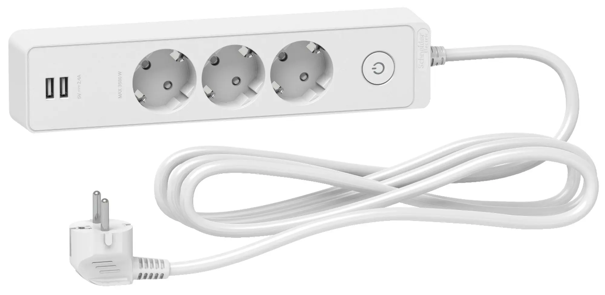 Prelungitor Schneider Unica Extend ST943U3W (White)