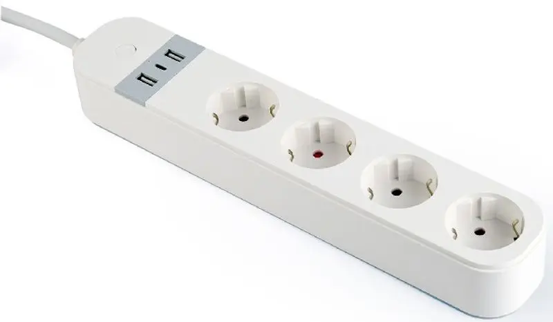 Сетевой фильтр Gembird TSL-PS-S4U-01-W 1.5м (White)