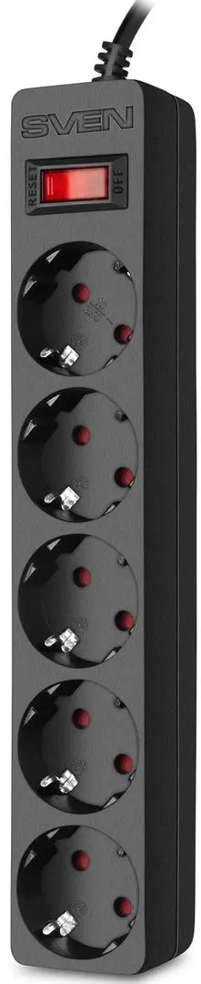 Сетевой фильтр Sven SF-05E 1.8м (Black)