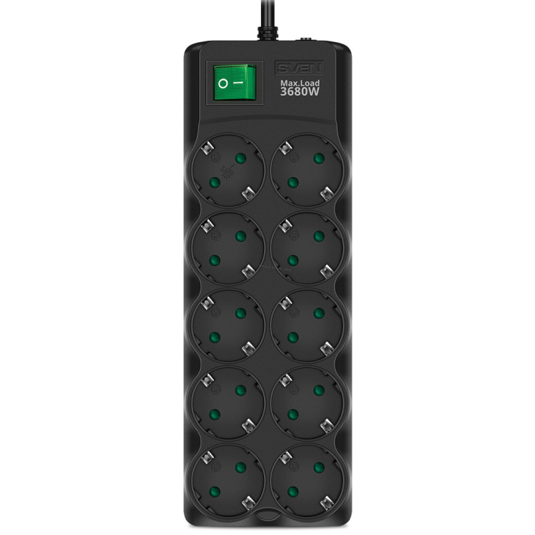 Сетевой фильтр Sven SF-10E-16 1.8m (Black)