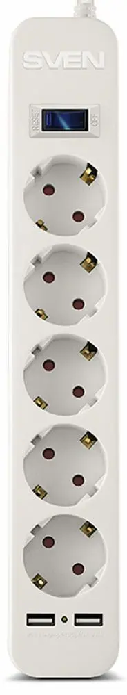 Сетевой фильтр-удлинитель Sven SF-05LU 1.8m (White)