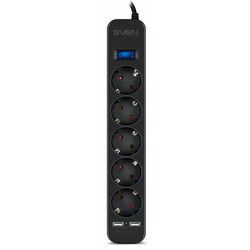 Сетевой фильтр-удлинитель Sven SF-05LU 5m (Black)