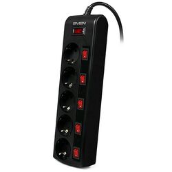 Сетевой фильтр-удлинитель Sven SF-05PL 1.8m (Black)