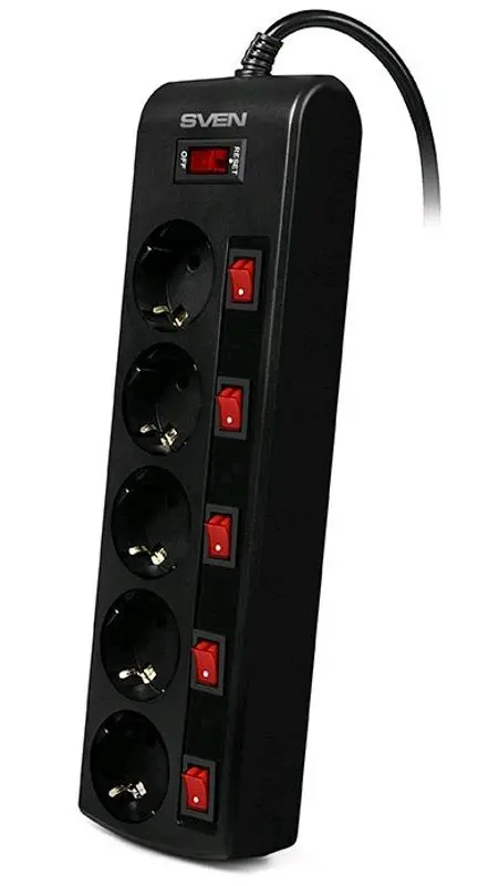 Сетевой фильтр-удлинитель Sven SF-05PL 1.8m (Black)