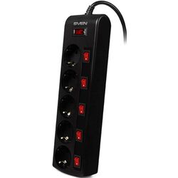 Сетевой фильтр-удлинитель Sven SF-05PL 3m (Black)
