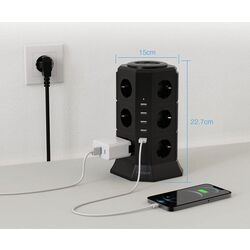 Удлинитель-башня Tessan TP-VA5U12E 2m (Black) Thumb