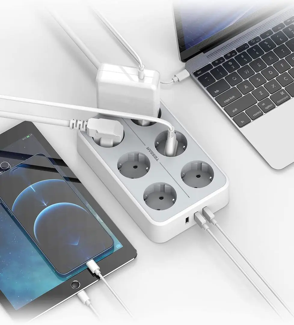 Удлинитель Tessan TS-303 2m (White)