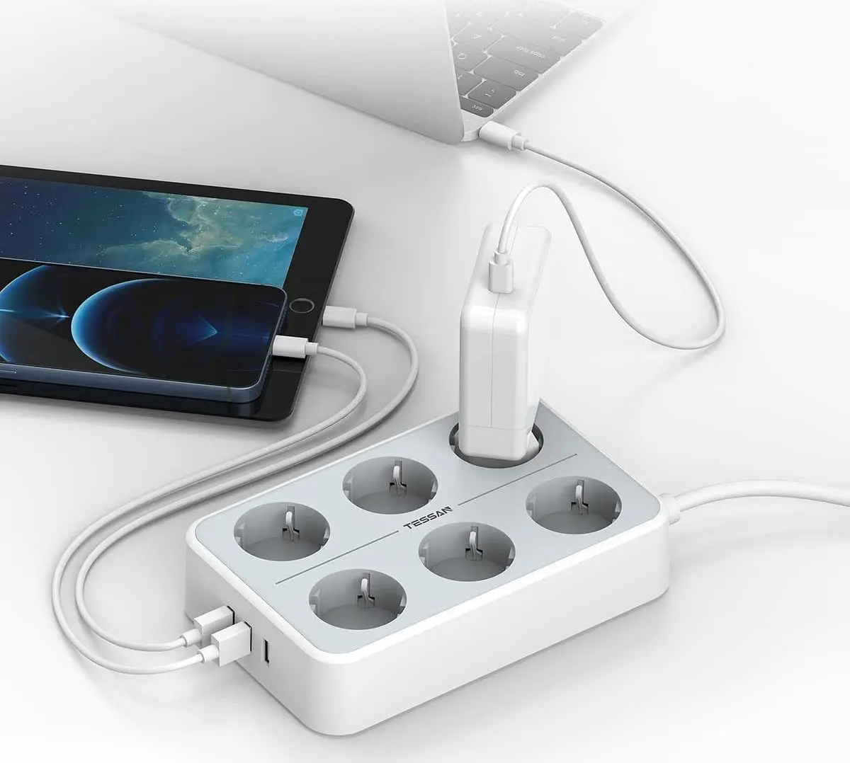 Удлинитель Tessan TS-303 2m (White)