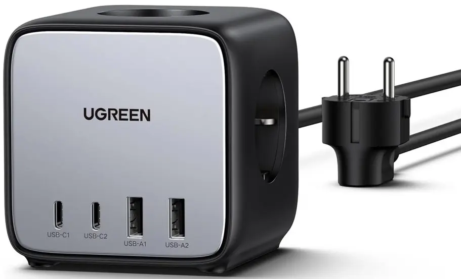 Filtru de retea-prelungitor Ugreen DigiNest Cube CD268 (Black/Gray) - 2