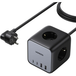 Filtru de retea-prelungitor Ugreen DigiNest Cube CD268 (Black/Gray) Thumb