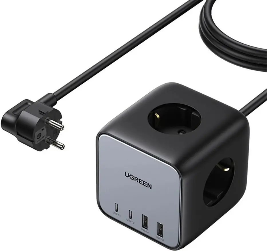 Filtru de retea-prelungitor Ugreen DigiNest Cube CD268 (Black/Gray) - 3