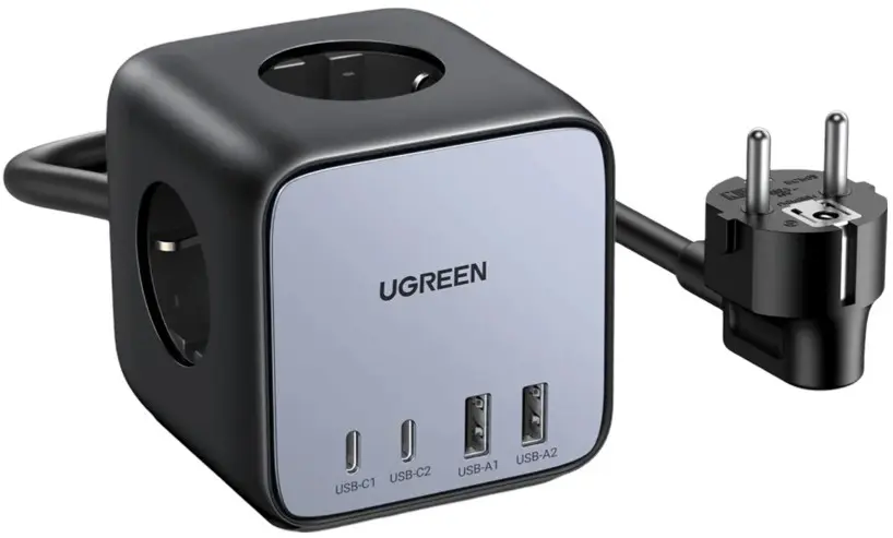 Filtru de retea-prelungitor Ugreen DigiNest Cube CD268 (Black/Gray)